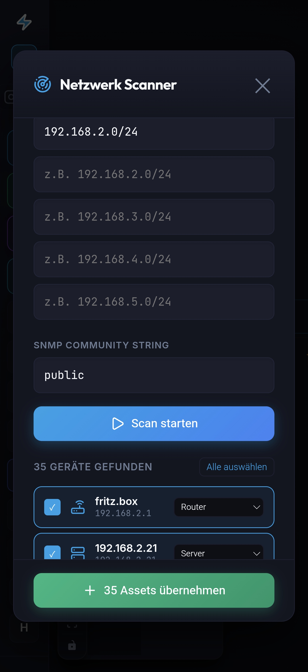 NetTopo - Netzwerk Hauptansicht